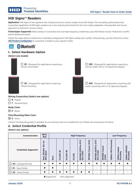 hid signo 40 reader datasheet